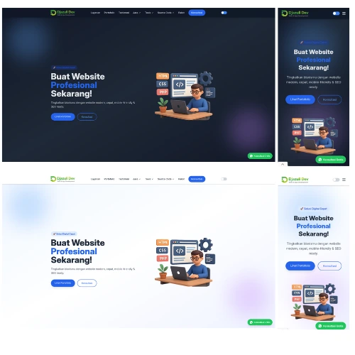 Contoh landing page dan website portofolio